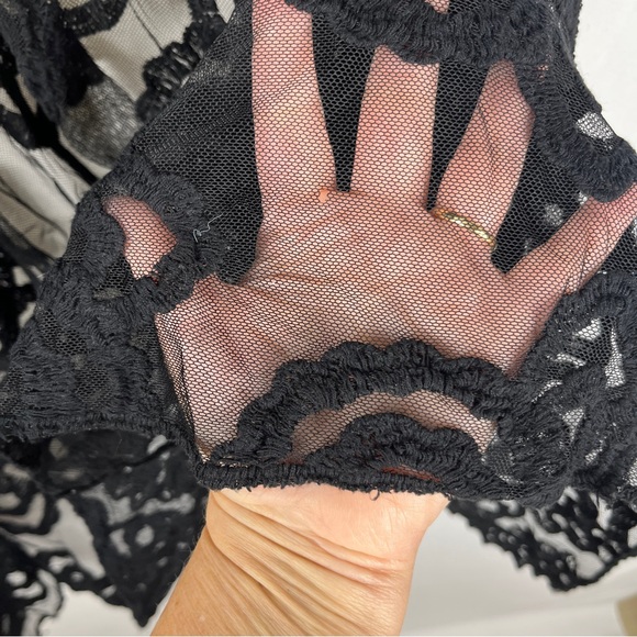 Blue Island - Black Lace Duster Cover-Up - Kimono Cardigan Jacket, Size Medium - Picture 5 of 7